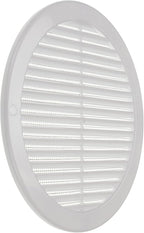 Vent Systems 8" Inch (Opening Dimensions) - Pack of 2 - White Soffit Vent Cover - Plastic Round Air Vent Grille - Built-in Mesh Screen - HVAC Register Louver for Bathroom, Home, Kitchen