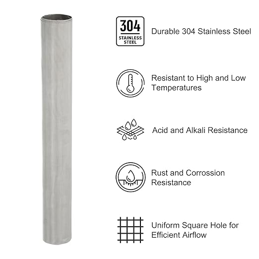 PATIKIL 40" L x 10" W Woven Wire Mesh, 300 Mesh 304 Stainless Steel Air Vent Filter Screen with Gloves for Window Security Vent Cover Filtration Animals Fence