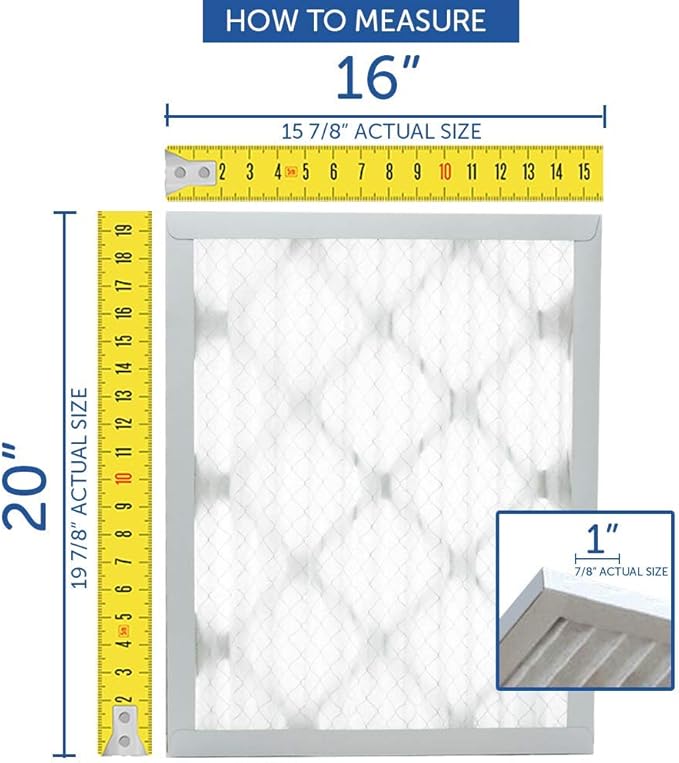 Filters Fast 12x24x2 Pleated Air Filter Merv 11, 2 Inch AC Furnace Air Filters, Made in the USA, Actual Size 11.375x23.375x1.75 6 Pack