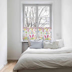 Happy Easter Half Window Curtain 36 Inches Long, Spring Watercolor Bunny Eggs Flower Branch Window Treatment Curtain Drapes, Small Tier Curtains for Bathroom Over Sink, 27.5"x36", 2 Panels