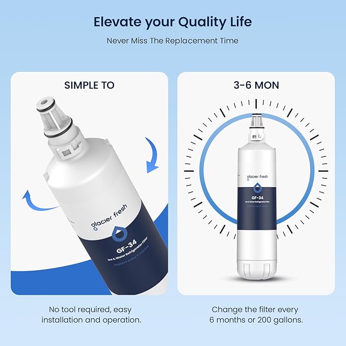 GLACIER FRESH Replacement for 7012333 Ice Maker Water Filter, Compatible With Sub-Zero 7012333 Water Filter, Manitowoc K00374 (1 Pack)