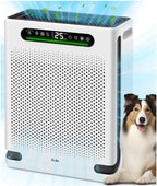 Air Purifiers for Home Large Room Up to 2600 Ft², HEPA Air Purifier with Washable Filter & Air Quality Display, Powerful Turbo Mode Air Cleaner for Pet Hair Odors Smoke Dust, HAP605
