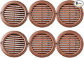 VENTS-US - 4" Brown Pack of 6 Plastic Round Vent Covers with Built-in Insect Screen and Flange for Air Supply or Exhaust Applications