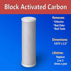 1 Standard Coconut Shell Block Carbon & 1 Four Layers of Filtration Polypropylene Sediment 5 Micron 2.5"x 10" Water Filter Cartridges Universal replacement for Reverse Osmosis & Standard 10” Housing