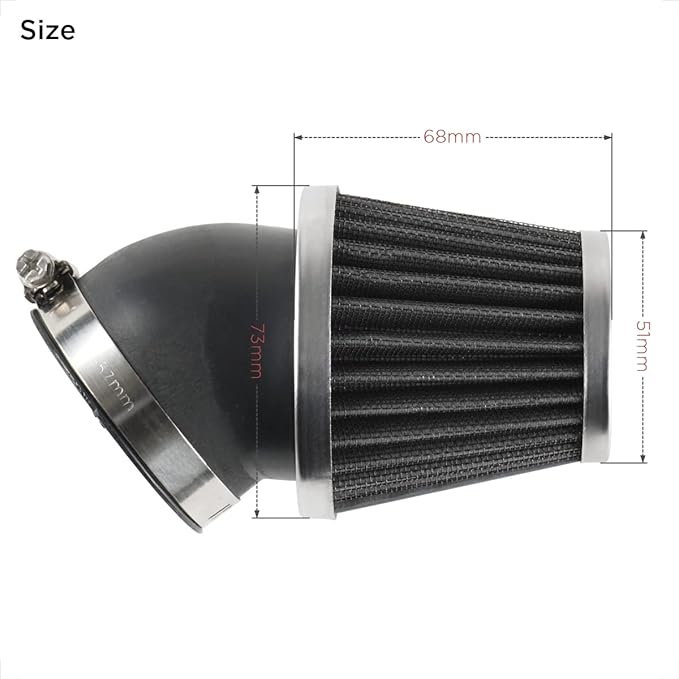 Evermotor Motorcycle Air Filter, 41mm 42mm 43mm Filter for 50cc 70cc 90cc 110cc 125cc 150cc Carb Filter GY6,Moped,ATV