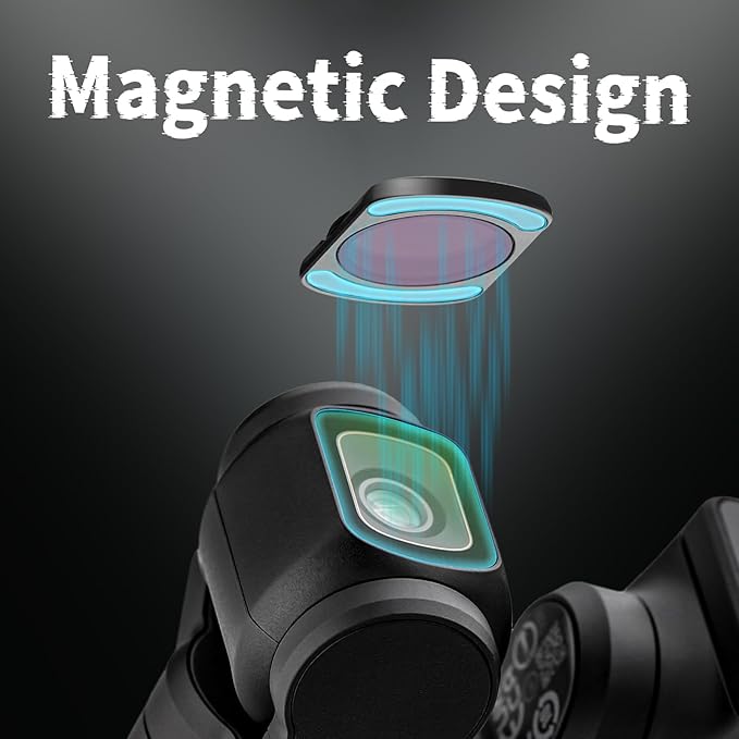 Haoge Magnetic 0.75X Wide Angle Lens for DJI Osmo Pocket 3,Expanded FOV of 108°, Dual-Sided Anti-Reflective Coating Lens with Screen Protector