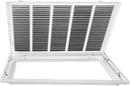 Venti Air 25" X 14" Steel Return Air Filter Grille with MERV 11 Filter Pre-Installed - Removable Face/Door for 1 inch Filters - HVAC Duct Cover Grill [Outer Dimension: 27.5"W X 16.5" H]
