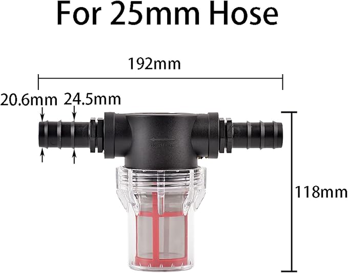 Garden Home 40-200 Mesh Large Flow Visible Filter Connector to Barb 16mm 20mm 25mm Hose Pre-Filter Garden Irrigation Agriculture Tool 1 Pcs Filter (Color : C, Size : 40Mesh)