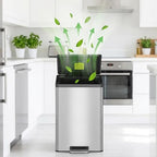 8 Pack Trash Can Odor Filter Refills for Compost Bin, Square Carbon Compost Filters for Countertop Bin, Activated Carbon Filter Charcoal Deodorizer Sheets for Indoor Trash Cans