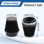 Mtsooning Universal Air Filter, 50mm Motorcycle Cone Intake Breather Cleaner Replacement for ATV Kart Dirt Pit Bike Motorcycle, Scooter, Minibike