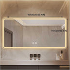 Bathroom Mirror with LED Lights，Smart Illuminated LED Bathroom Mirror，Energy-Saving LED Smart Mirrors，LED Mirror for Bathroom，with Demister Pad and Smart Touch Switch(H75*W100cm/H29.5*W39.4IN)