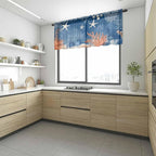 Ocean Corals Sheer Valance Curtains, Summer Beach Coral Sea Stars Dark Blue Light Filtering Kitchen Valances Rod Pocket Voile Curtain Window Treatment for Bedroom/Living Room/Basement 60Wx18L
