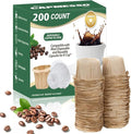 CAPMESSO Disposable Coffee Paper Filters, 200 Count Keurg Cup Coffee Filters Compatible with Keurig Brewers Reusable Single Serve 1.0 and 2.0 Coffee Maker (200 Count, Unbleached)