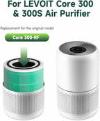 Core 300 Air Purifier Replacement HEPA Filter （Toxin Absorber）for LEVOIT Core 300-P/300S, H13 True HEPA + Activated Carbon, 99.97% Dust Pollen Pet Dander Smoke, 1 Pack (green)