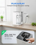 Ecoviva Mate 3 Countertop Reverse Osmosis Water Filter, 8-Stage RO Water Filtration System with 44oz Water Pitcher Smart Auto-Filling, 3:1 Pure to Drain, NSF Certified Tabletop Purifier, White
