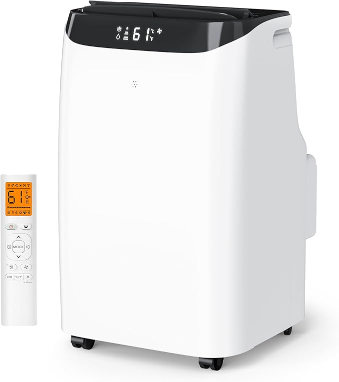 12000 BTU Portable Air Conditioners Cools Up to 500 Sq.Ft, Portable AC Unit with Cool, Dry, Fan Modes, Standing AC Unit with Remote Control and Installation Kit