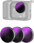 AMAZEAR ND Filters Kit for Insta360 GO Ultra Accessories (3 Pack), Insta 360 ND8 ND32 ND128 Optical Glass Pro Lens Filters with Multi Coating for Cinematic Motion Blur and Light Reduction