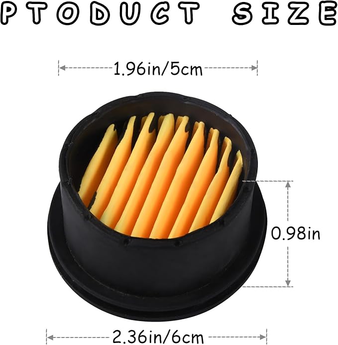 6Pcs Air Compressor Silencer Filter Elements, Air Compressor Intake Filter Sound Muffler Silencer Intake Paper Replacement Elements