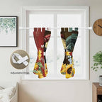 Chicken Sunflowers Kitchen Curtains 45 Inch Length, Short Cafe Window Curtains Tab Top, Farmhouse Animals Red Barn Bees Light Filtering Window Treatments Tier Drapes 27.5"x45" 2 Panel