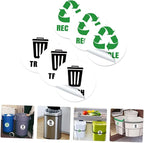 Veemoon 6-Piece Set of Self-Adhesive Garbage Classification Label Stickers Waste Sorting Stickers for Trash Cans and Containers Design for Easy Identification