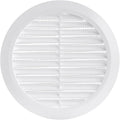 White 5" Inch Round Ventilation Grille with Screen mesh. (Duct 5Ø / Grille 6Ø) Ventilation Applications. Indoor and Outdoor Vent Cover. Available 3 Sizes / 4 Colors.
