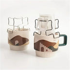 1x Coffee Filter Holder Portable Reusable Outdoor Tea Filters Dripper Baskets Disposable Ear Drip Paper Bag Shelf Japanese Style(A)
