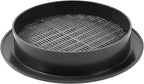 Vent Systems 5'' Inch - Black - Pack of 2 - Soffit Vent Cover - Round Air Vent Louver - Grill Cover - Built-in Insect Screen - HVAC Vents for Bathroom, Home Office, Kitchen