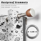 Cartoon Space Outdoor Curtains for Patio Rockets Astronauts Planets Black Waterproof Outside Curtains with Grommet Top Weatherproof Curtain for Cabana Pergola Gazebo, 2 Pack, 54" W x 95" L