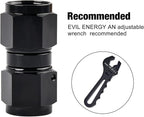 EVIL ENERGY 10AN Female to 10AN Female Straight Swivel Coupler Union Fitting Adapter Aluminum Black 2PCS