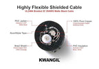 2C 20AWG AMSB Shielded Cable Wire (UL2464) - Highly Flexible Str TC, PVC Ins, OS+TC BRD, PVC JKT for CNC Machine, Stepper Motor, VFD Spindle (Matte Black 100FT)