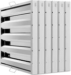 Hood Filters 430 Stainless Steel 19.5W x 19.5H Inch, 4 Grooves Commercial Hood Filters, Commercial Kitchen Range Hood Filter for Grease Rated Commercial Kitchen Exhaust Hoods, 6 Pack
