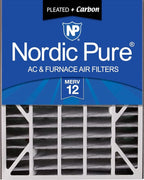 Nordic Pure 20x25x5 (Actual Size: 19 3/4 x 24 1/4 x 4 7/8) Air Bear Air Filter Replacement MERV 12 Pleated + Carbon 1 Pack