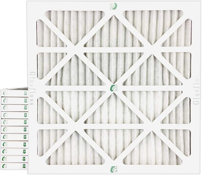 Glasfloss ZL 20x20x1 MERV 13 (FPR 10) Air Filters for AC and Furnace. Case of 12. Actual Size: 19-1/2 x 19-1/2 x 7/8