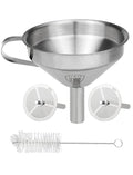 Resin Funnel, Resin Filter Funnel with Strainer 3D Printer Stainless Steel Funnels for Filtering and Recycling UV SLA/DLP/LCD Photosensitive Resins, with Cleaning Brush