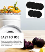 7 Pack Compost Bin Charcoal Filters Round Indoor Kitchen Compost Bucket Activated Charcoal Filters Replacements Sheets (6.7 Inch)