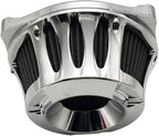 Air Cleaner Harley Filter Motorcycle Intake CNC Cut Kit Chrome for Models Dyna 2000 - 2017 Softail 2000 - 2015 Touring 2000 - 2007 (Chrome, Fitment - B)