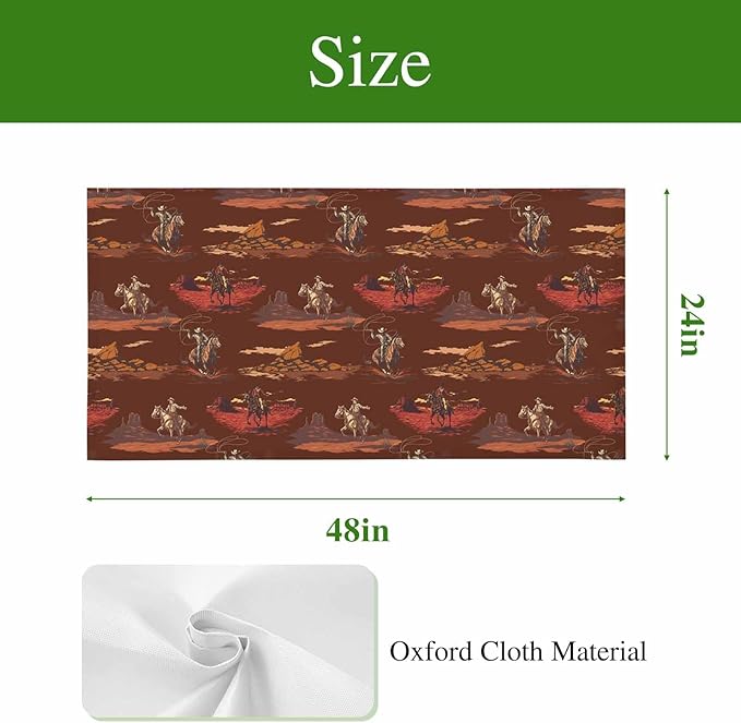 Cowboys Horses 4 Pcs Fluorescent Light Covers 4 x 2 Feet, Desert Ethnic Winds Dark Brown Background Covers for Ceiling Lights Magnetic Light Cloth Filter for Classroom Office Home