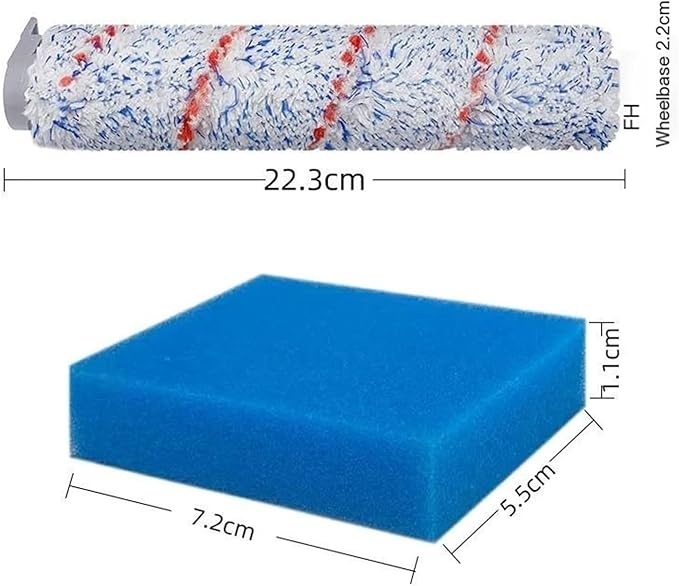 Hand-held Floor Scrubbers Roller Brush Hepa Filter Sponge Parts。Compatible For Tineco IFloor S/IFloor / HF10E-01 。Wet Dry Vacuum Cleaner Replacement Spare (Color : Set G)