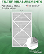 14x25x1 Air Filter 6 Pack, Durable MERV 8 Pleated Home HVAC AC Furnace Filters, Lightweight Compact Air Conditioner Filter Replacement