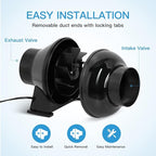 iPower 4 Inch 195 CFM Inline Fan, Air Carbon Filter and 8 Feet Ducting, Circulation Vent Blower Kits for Grow Tent Ventilation, Low Noise