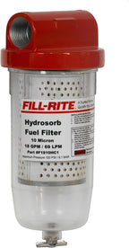 Fill-Rite F1810PC1 1" 18 GPM (68 LPM) 10 Micron Particulate Fuel Filter with Drain (Clear Bowl)