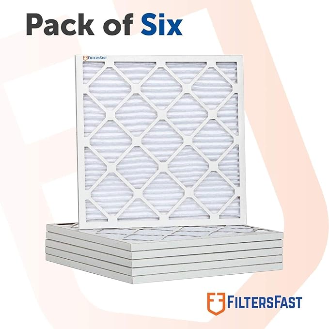 Filters Fast 16x16x2 Pleated Air Filter Merv 8, 2” AC Furnace Air Filters, Made in the USA, Actual Size 15.75x15.75x1.75, 6 Pack