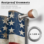 4th of July Outdoor Curtains for Patio USA Flag Independence Day Vintage Waterproof Outside Curtains with Grommet Top Weatherproof Curtain for Cabana Pergola Gazebo, 1 Panel, 54" W x 108" L