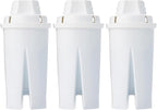 Amazon Basics Enhanced Replacement Water Filters for Water Pitchers, BPA-Free, WQA & NSF Certified, Compatible with Brita Water Pitchers & Drinking Water Filter Systems, 6 Month Filter Supply, 3-Pack