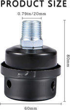 1/2" Thread Male Thread Diameter 20mm Air Compressor Silencer Filter, Thread Metal Air Compressor Intake Filter Sound Muffler Silencer, Air Compressor Replacement Parts