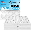 NAIZEN Air Filter Replacement Set, 14x30x1 inches, MERV 8, 6 Pack, Pleated
