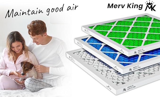 MervKing 20x25x2 Air Filter Actual Size: 19.7" x 24.7" x 1.75" MERV 13 MPR 1500-1900 | MADE IN USA | 12-Pack | Pleated HVAC AC Furnace Replacement