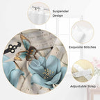 Teal Blue Tulips Bedroom Curtains 63 Inch Length, Window Curtains Tab Top, Spring Floral Barn Doors Vintage Wood Beige Light Filtering Window Treatments Drapes 42"x63" 2 Panel
