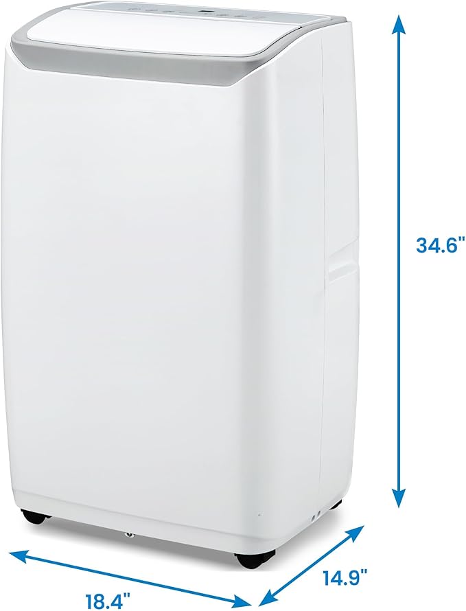 Portable Air Conditioners, 12000 BTU Portable AC for Rooms Up to 550 Sq.Ft. 3-In-1 AC with Fast Cooling, Dehumidifier & Three Speed Fan, 24H Timer/Remote Control/Ultra Quiet for Bedroom, White