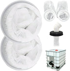 2Pcs Rain Water Filter, 8 Inch IBC Lid Filter, Nylon IBC Tote Cover, Stretchy Reusable Tote Lid for Mounting on Container Rainwater Tank